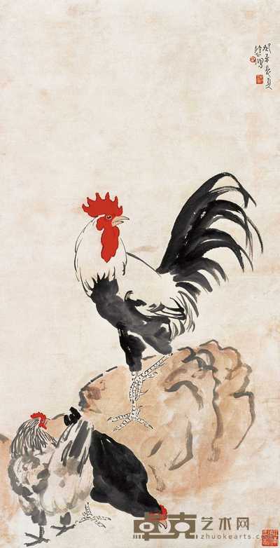 徐悲鸿 大吉图 立轴 130×66cm